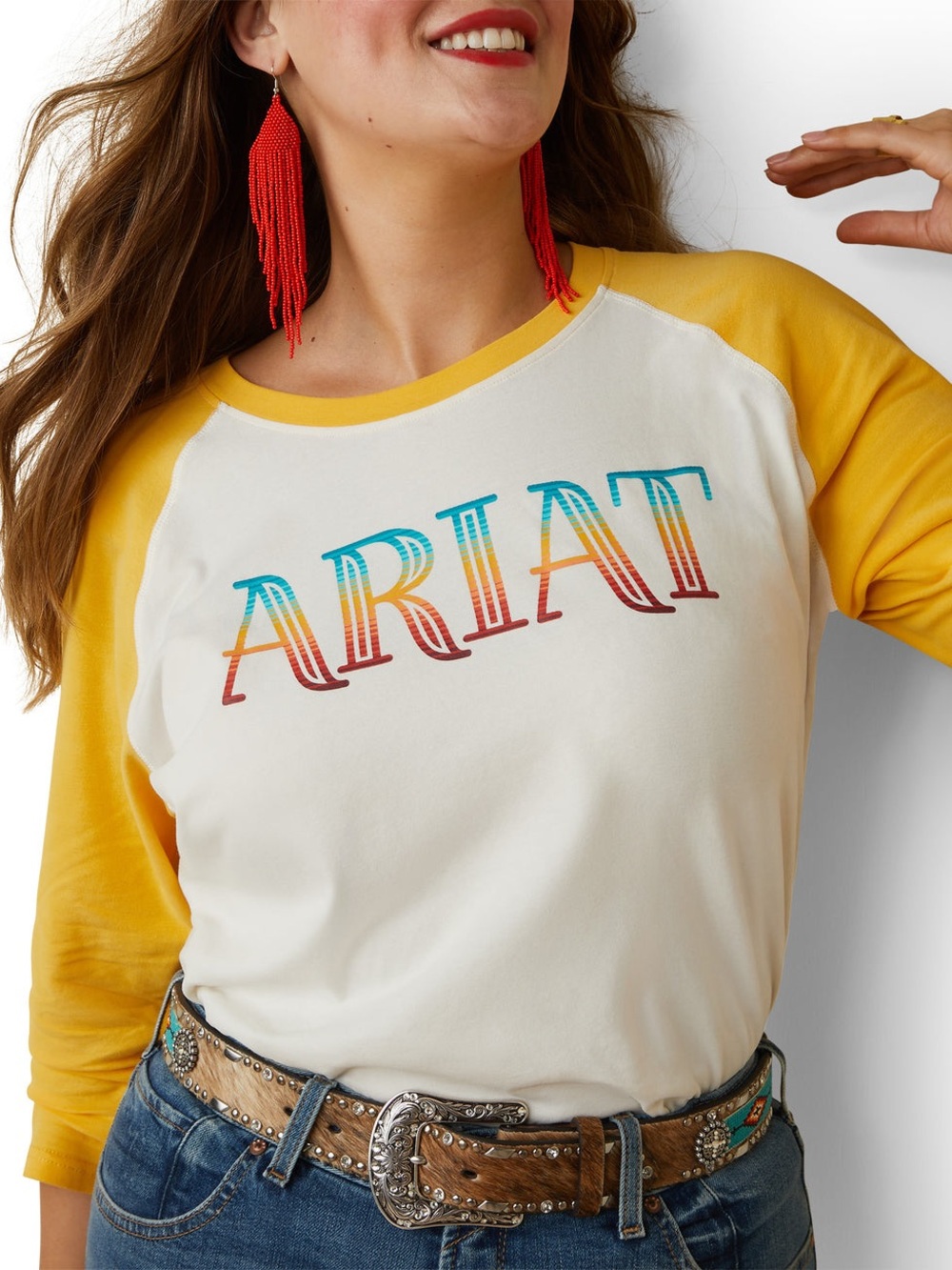 Ariat 3/4 Sleeve Serape Tee, Size XS